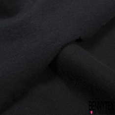 Coupon 3m molleton gratté noir grande laize