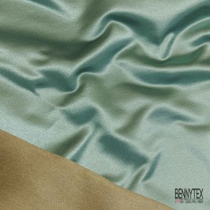 Satin d'ameublement coton polyester semi rigide uni jaune embrumé