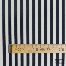 Jersey viscose imprimé rayure horizontale noir blanc cassé