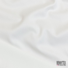 Satin coton élasthanne imprimé cachemire blanc fond sang de taureau