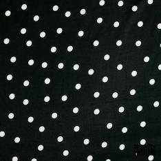 Satin viscose imprimé digital géométrique noir sapin ciel blanc cassé