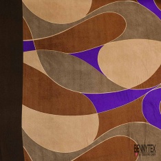 Satin viscose imprimé digital abstrait