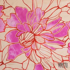 Satin viscose imprimé digital abstrait