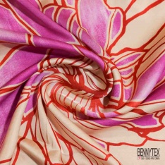 Satin viscose imprimé digital abstrait