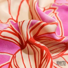 Satin viscose imprimé digital abstrait