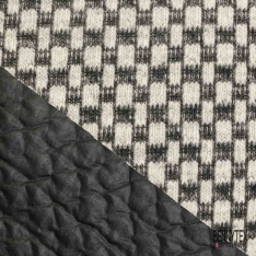 Laine Bouillie Double Face Matelassé Gris Souris Chiné Epais