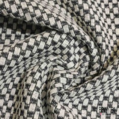 Laine Bouillie Double Face Matelassé Gris Souris Chiné Epais