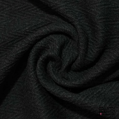 Chevron de laine souple blanc cassé marron chiné