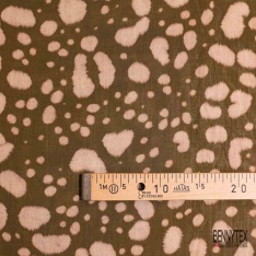 Voile lin imprimé floral cachemure fond bleu nuit