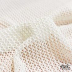 Jersey tricot lache coton laine chiné framboise blanc optique