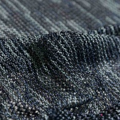 Jersey tricot lache rayon coton motif rayure horizontale corail beige lurex or