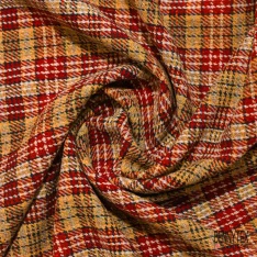 Tartan de laine envers gratté ton noir gris moyen