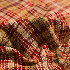 Tartan de laine envers gratté ton noir gris moyen