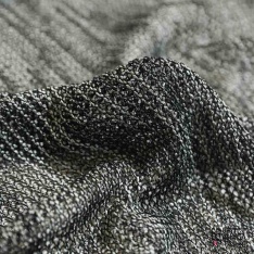 Jersey tricot lache rayon coton chiné rayure horizontale ciel beige corail lurex or argent