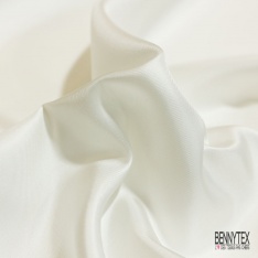 Twill de soie uni blanc naturelle petite laize