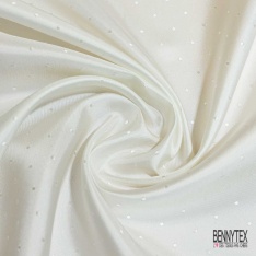 Twill de laine soie jacquard feux d'artifice ton sur ton champagne petite laize