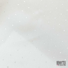 Twill de laine soie jacquard feux d'artifice ton sur ton champagne petite laize