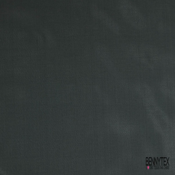 Double organza de soie uni charbon