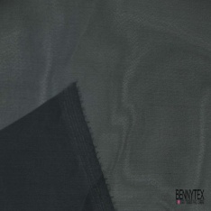 Organza de soie uni gris perle