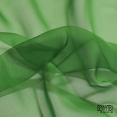 Mousseline de soie crêpon élasthanne uni nectar d'abricot