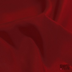 Pongé de soie satiné élasthanne uni cerise petite laize