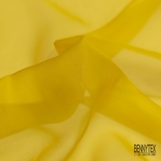 Mousseline de soie krinkle uni pomme