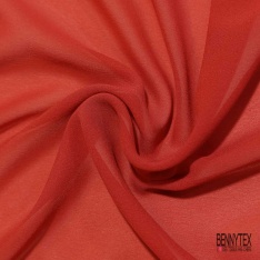 Mousseline de soie georgette satiné uni blanc discret