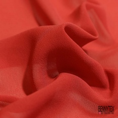 Mousseline de soie georgette satiné uni blanc discret