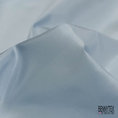 Triple organza de soie sauvage chiné gris acier blanc naturel