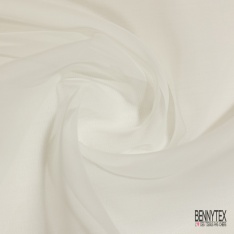 Organza de soie uni gris perle