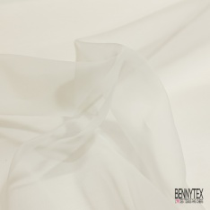 Organza de soie uni gris perle