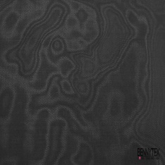 Double organza de soie uni charbon