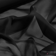Double organza de soie uni charbon