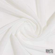 Faille de soie uni blanc naturel