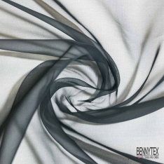 Double organza de soie uni noir