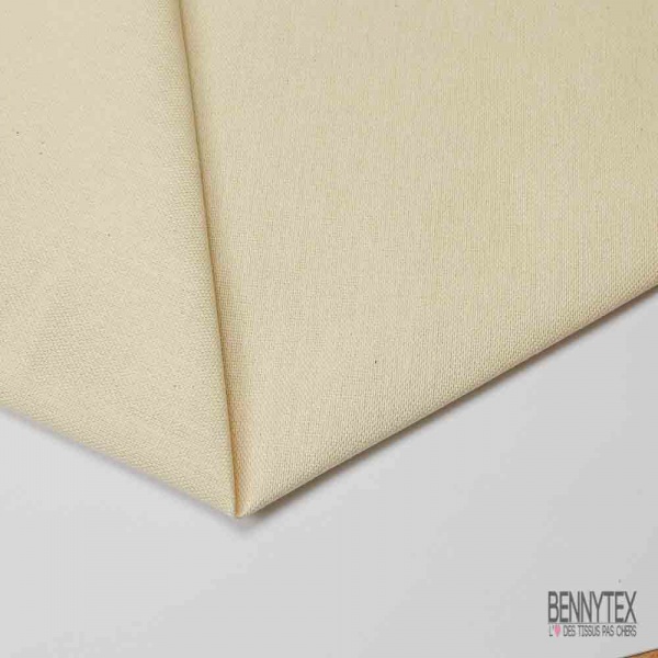 Coupon 3m Toile coton élasthanne uni blanc cassé