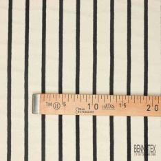 Maille tricot coton marinière bleu nuit blanc cassé