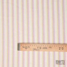 Molleton envers bouclette imprimé rayure horizontale ciel framboise blanc discret grande laize