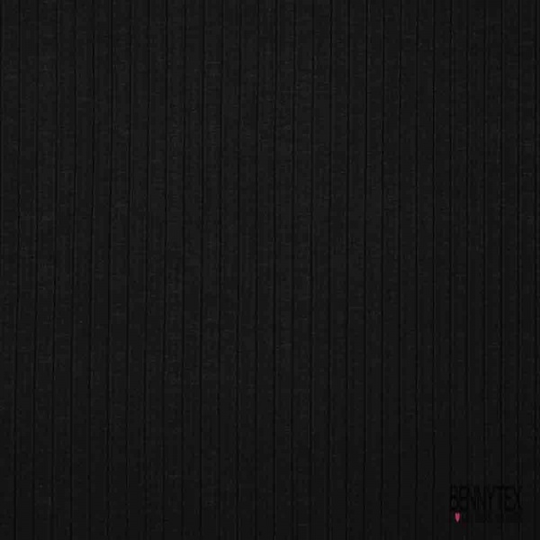 Jersey coton côtelé bi-stretch bébé uni noir