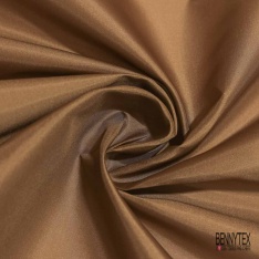 Pongé organza de soie uni camel