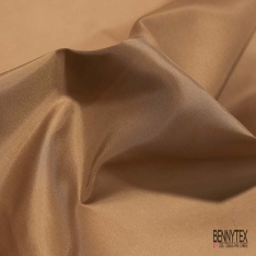 Pongé organza de soie uni camel