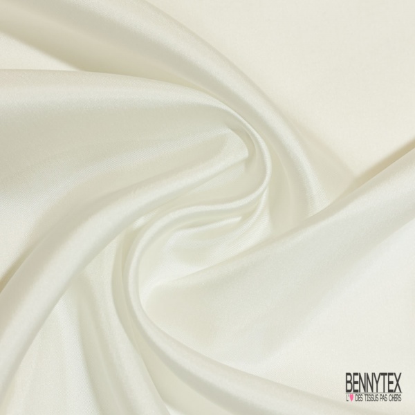 Twill de soie uni blanc naturel
