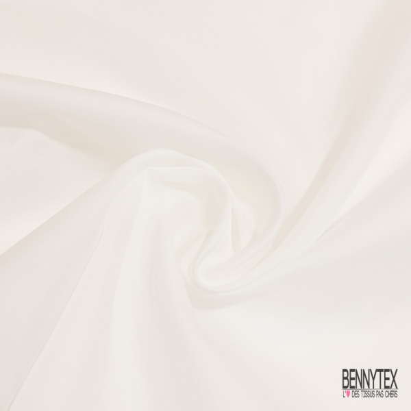 Double organza de soie uni blanc naturel