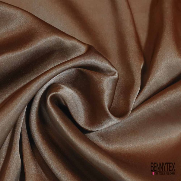 Satin de soie élasthanne 22 momme uni taupe givrée