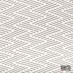 Maille Viscose Polyamide Elasthanne Motif Grand Triangle Noir Gris fond Blanc