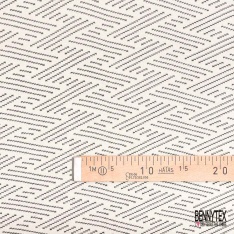 Maille Viscose Polyamide Elasthanne Motif Grand Triangle Noir Gris fond Blanc