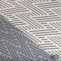 Maille Viscose Polyamide Elasthanne Motif Grand Triangle Noir Gris fond Blanc
