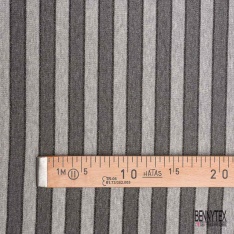 Maille côtelée 5x2 viscose mini quadrillage noir blanc anthracite chiné