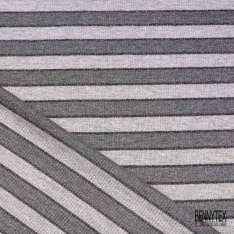 Maille côtelée 5x2 viscose mini quadrillage noir blanc anthracite chiné