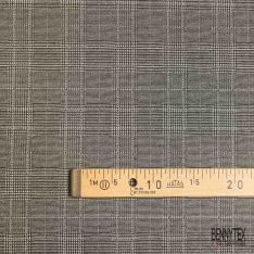 Jersey milano imprimé pied de puce vintage noir lie de vin fond beige